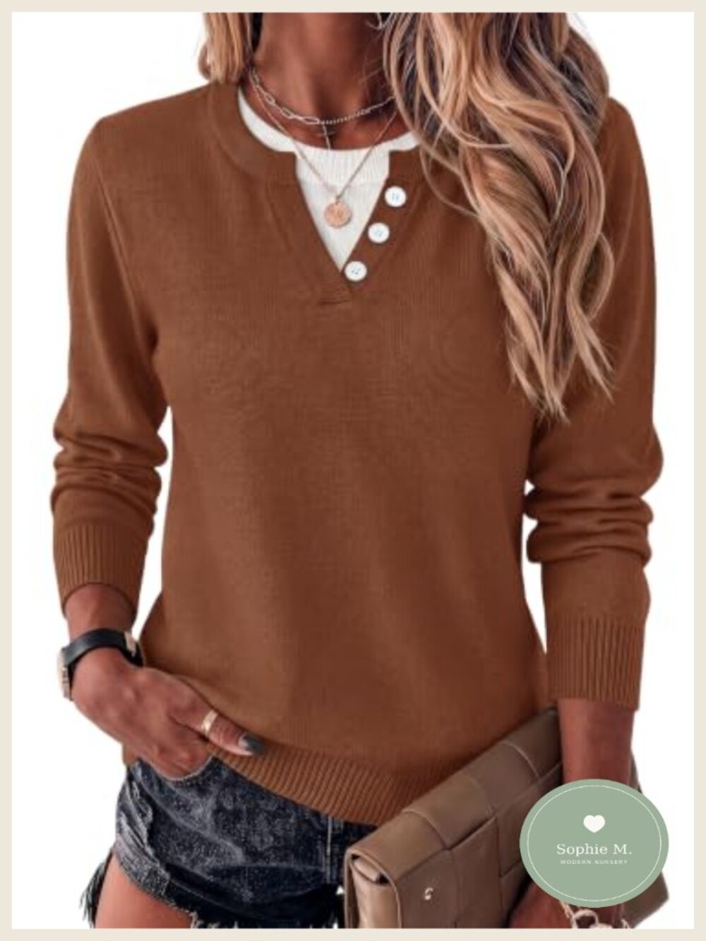 Women's Lightweight Knit Pullover Sweater Long Sleeve Business Casual